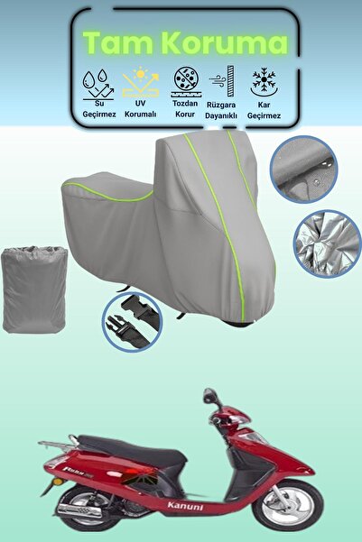 Dokaca Neo غطاء دراجة نارية رمادي نيون قماش مجدّل كانوني روبي 100 متوافق، غطا...