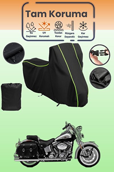 Dokaca Neo غطاء حماية أسود نيون قماش مجدّل متوافق مع هارلي ديفيدسون هيريتاج س...