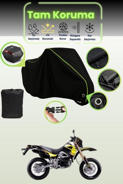 Dokaca Neo قماش دراجة نارية أسود نيون قماش مجدّل متوافق مع قفل وحقيبة خلفية م...