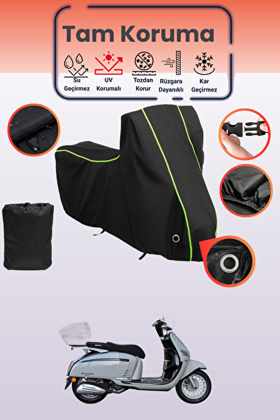 Dokaca Neo غطاء دراجة نارية متوافق مع يوكي ريزوتو قماش مجدّل كيلت، أسود نيون،...