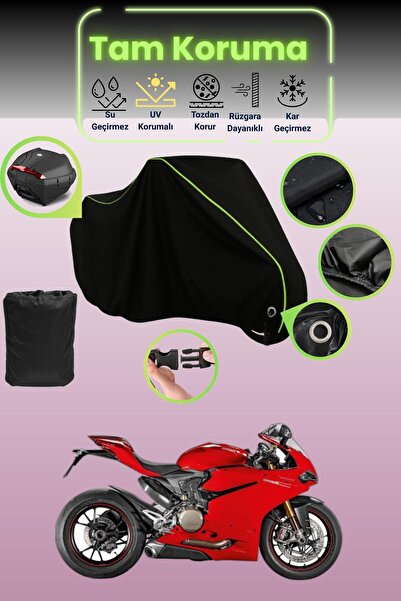 Dokaca Neo حقيبة خلفية وقفل أسود نيون قماش مجدّل متوافقة مع دراجة دوكاتي باني...