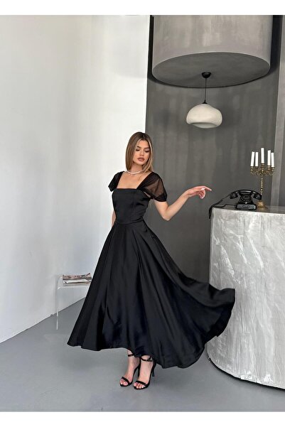 NOVEMBER Fashion Midi Boy Drapeli Şık Elbise