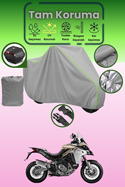 Dokaca Neo حقيبة خلفية رمادية نيون قماش مجدّل متوافقة مع دراجة دوكاتي مولتيست...