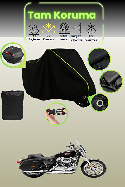 Dokaca Neo حقيبة خلفية وقفل أسود نيون قماش مجدّل متوافقة مع هارلي ديفيدسون سو...