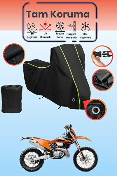 Dokaca Neo غطاء دراجة نارية متوافق مع KTM 300 EXC باللون الأسود النيون قماش م...