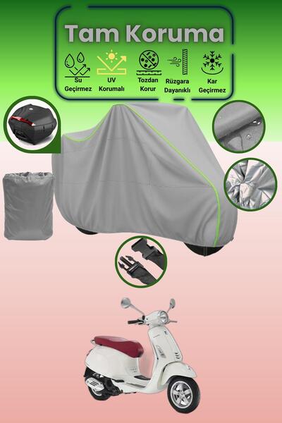 Dokaca Neo حقيبة خلفية رمادية نيون قماش مجدّل متوافقة مع Vespa Primavera 50 T...