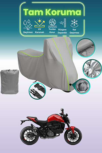 Dokaca Neo غطاء محرك متوافق مع دراجة دوكاتي مونستر قماش مجدّل باللون الرمادي ...