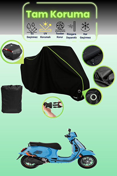 Dokaca Neo حقيبة خلفية وقفل أسود نيون قماش مجدّل متوافقة مع Vespa GTS Super S...