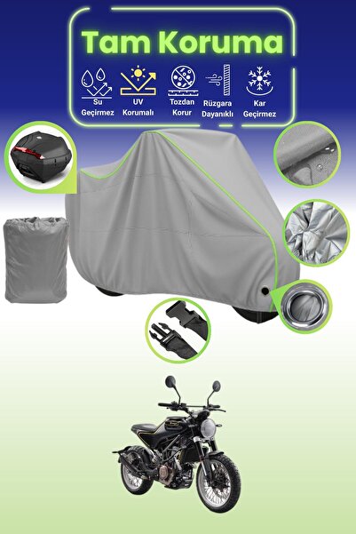 Dokaca Neo غطاء دراجة نارية رمادي نيون قماش مجدّل متوافق مع قفل وحقيبة خلفية ...