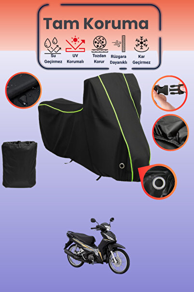 Dokaca Neo غطاء دراجة نارية متوافق مع هوندا ويف من بلاك نيون قماش مجدّل كيليت...