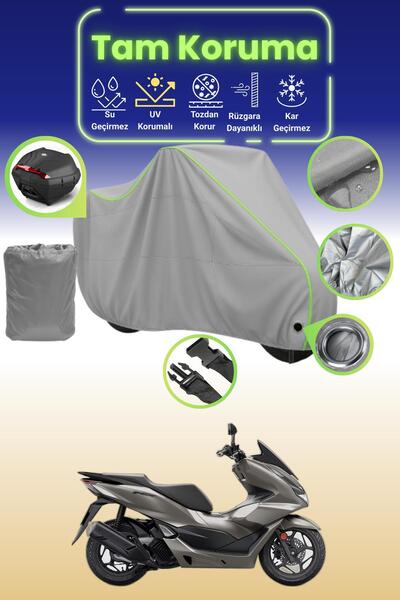 Dokaca Neo Gray Neon Corded Fabric Lock and Tail Bag Compatible Honda Pcx150 ...