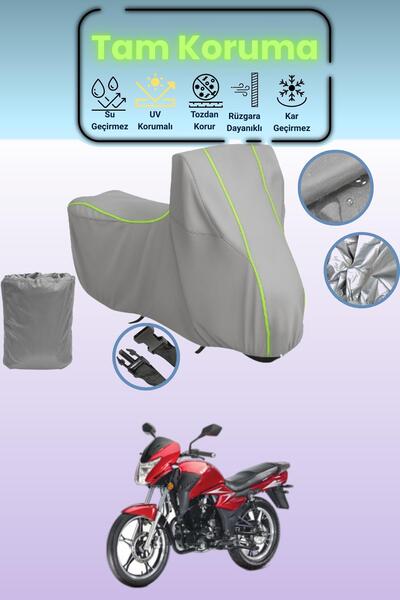 Dokaca Neo Gray Neon Corded Fabric Kanuni S125T Compatible Motorcycle Tarpaul...