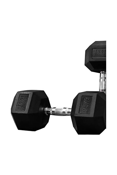 Prosportsae Rubber Hex Dumbbell 25 Kg – Cast Iron Fitness Weight, No-Roll, Du...