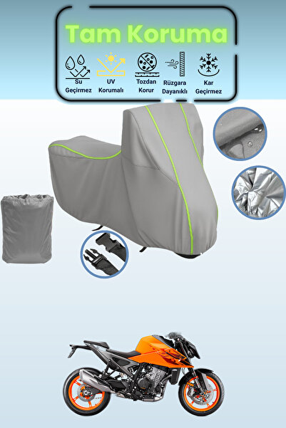 Dokaca Neo غطاء دراجة نارية رمادي نيون قماش مجدّل KTM 990 Duke متوافق، غطاء و...