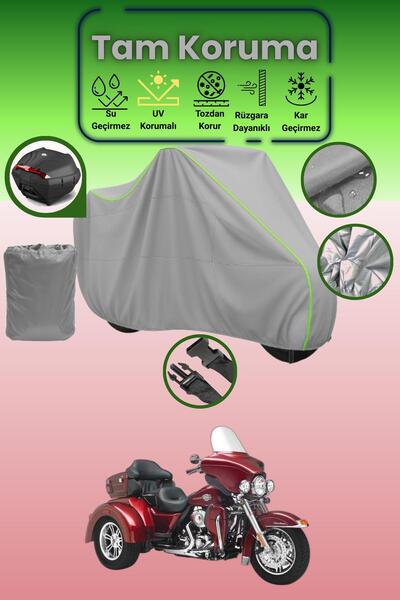 Dokaca Neo حقيبة خلفية رمادية نيون قماش مجدّل متوافقة مع هارلي ديفيدسون تراي ...