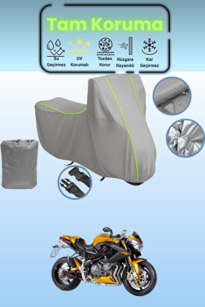 Dokaca Neo غطاء دراجة نارية رمادي نيون قماش مجدّل متوافق مع بينيلي تي إن تي ك...