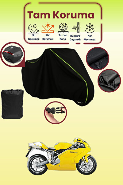 Dokaca Neo حقيبة خلفية باللون الأسود النيون قماش مجدّل متوافقة مع دوكاتي 749،...