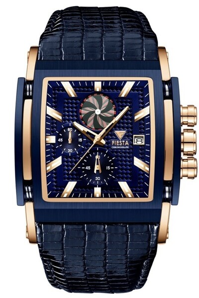 Fiesta ساعة يد رجالية F25011M بحزام جلدي