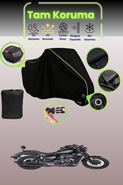 Dokaca Neo قماش دراجة نارية متوافق مع قماش مجدّل قفل وحقيبة خلفية باللون الأس...