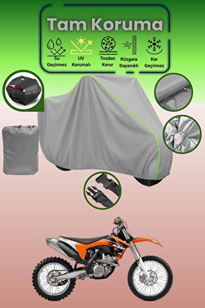 Dokaca Neo حقيبة خلفية رمادية نيون قماش مجدّل متوافقة مع KTM 350 SXF، غطاء مح...