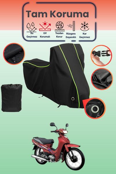 Dokaca Neo غطاء دراجة نارية متوافق مع ياماها كريبتون من بلاك نيون قماش مجدّل ...
