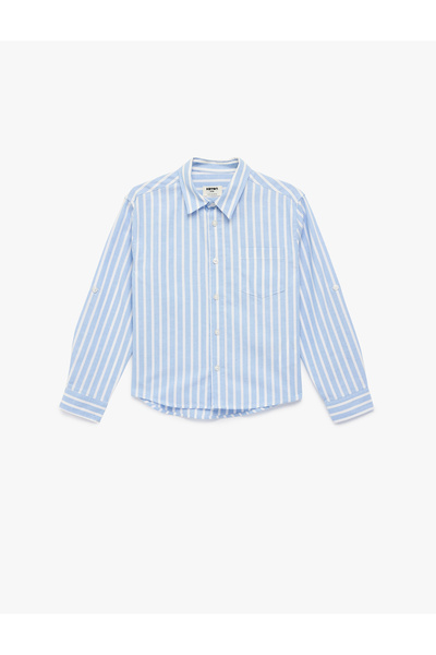 Koton Cămașă cu mânecă lungă din bumbac, cu buzunare cu nasturi, cu guler cla...