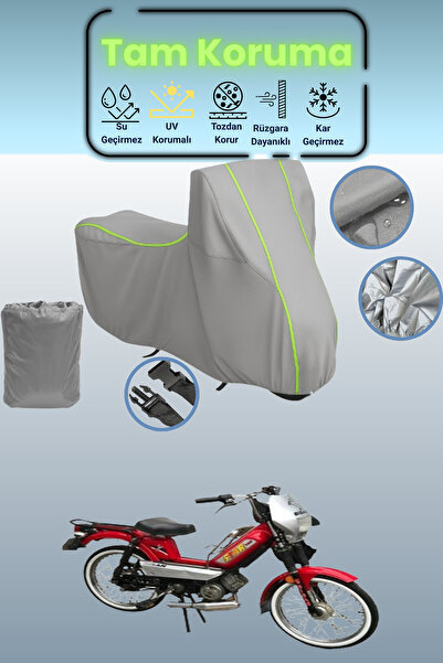 Dokaca Neo غطاء دراجة نارية رمادي نيون قماش مجدّل متوافق مع ماركة Bisan Star،...