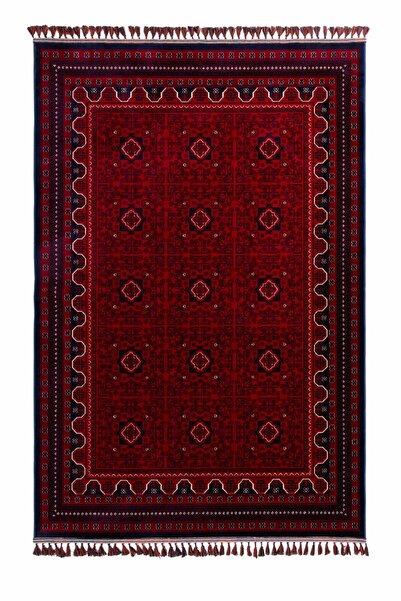 Elvey Home Afgan Vintage Kaymaz Taban Gerçek Kadife Bambu Sık Dokuma Otantik ...