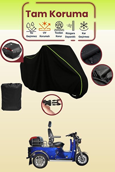 Dokaca Neo Black Neon Corded Fabric Rear Bag Compatible Yuki Yk-25 Pony Compa...