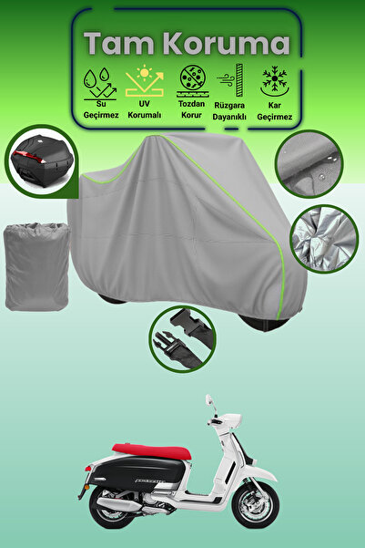 Dokaca Neo حقيبة خلفية رمادية نيون قماش مجدّل متوافقة مع لامبريتا G350، غطاء ...