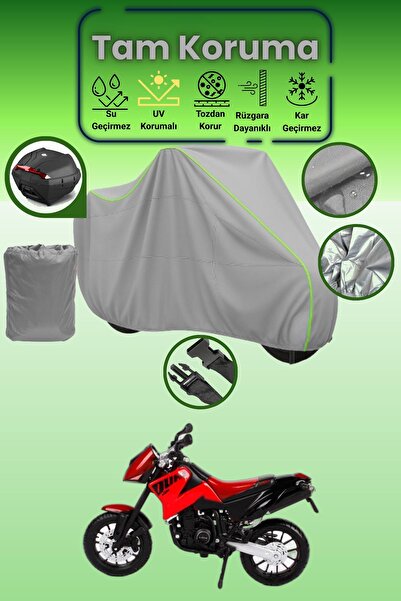 Dokaca Neo حقيبة خلفية رمادية نيون قماش مجدّل متوافقة مع KTM 640 Duke II، غطا...