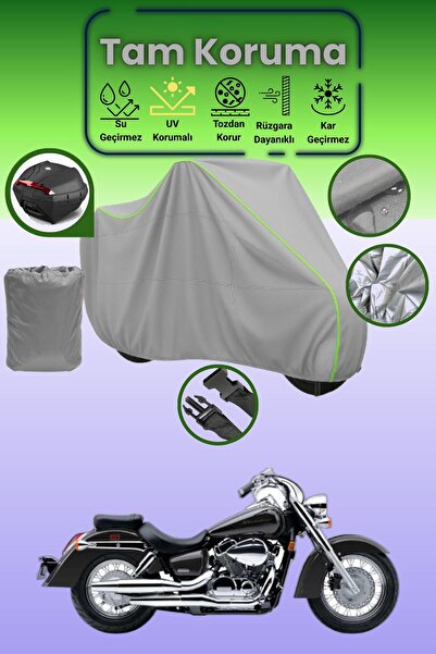 Dokaca Neo حقيبة خلفية رمادية نيون قماش مجدّل متوافقة مع هوندا VT 750 C شادو،...