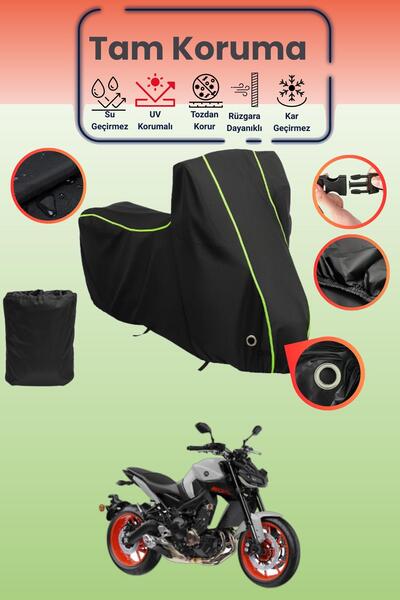 Dokaca Neo غطاء دراجة نارية متوافق مع Yamaha MT-09 من Black Neon قماش مجدّل L...