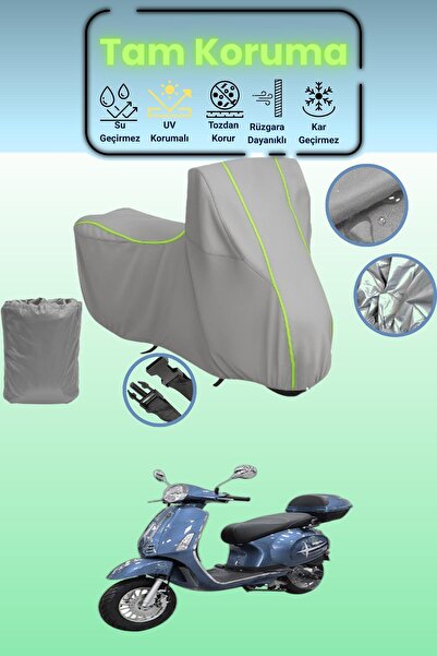 Dokaca Neo غطاء دراجة نارية رمادي نيون قماش مجدّل كينج موتور رانا متوافق، غطا...