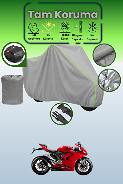 Dokaca Neo حقيبة خلفية رمادية نيون قماش مجدّل متوافقة مع دراجة دوكاتي بانيجال...