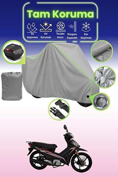 Dokaca Neo غطاء دراجة نارية متوافق مع Kuba Reiz قماش مجدّل باللون الرمادي الن...