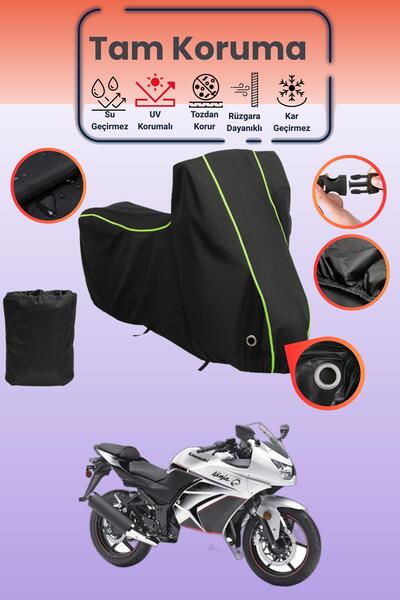 Dokaca Neo غطاء دراجة نارية متوافق مع كاواساكي نينجا 250R من بلاك نيون قماش م...