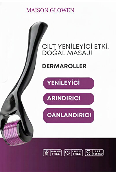 MAISON GLOWEN رأس تيتانيوم 540 إبرة ديرما رولر 0.5 مم إبرة تدليك لتجديد بشرة ...