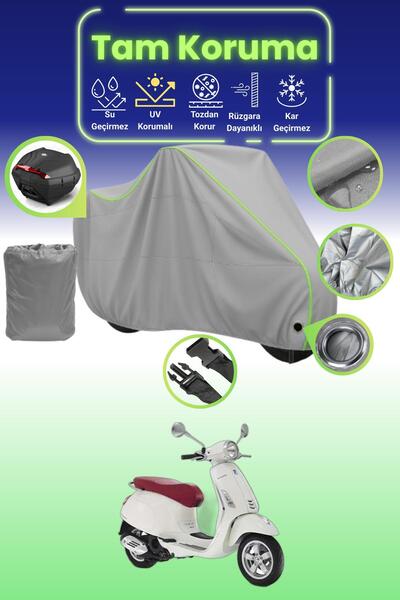 Dokaca Neo حقيبة خلفية رمادية نيون قماش مجدّل متوافقة مع Vespa Primavera 50 T...