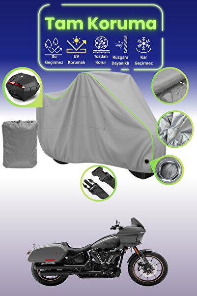 Dokaca Neo حقيبة خلفية رمادية نيون قماش مجدّل متوافقة مع دراجة هارلي ديفيدسون...