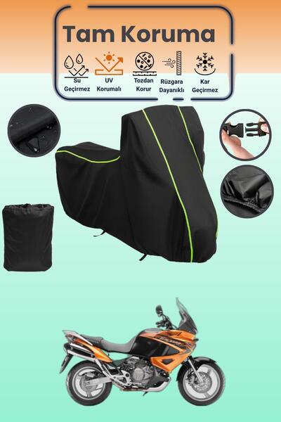 Dokaca Neo Black Neon Corded Fabric Honda XL 1000V Varadero Compatible Motorb...