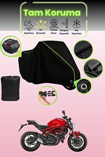 Dokaca Neo حقيبة خلفية وقفل أسود نيون قماش مجدّل متوافقة مع دراجة دوكاتي مونس...