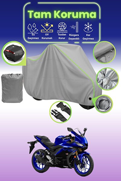 Dokaca Neo حقيبة خلفية رمادية نيون قماش مجدّل متوافقة مع ياماها YZF R25 ABS م...