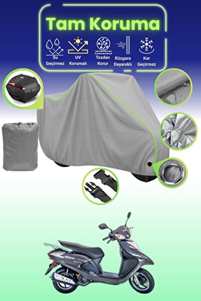 Dokaca Neo غطاء دراجة نارية رمادي نيون قماش مجدّل متوافق مع غطاء الدراجة النا...