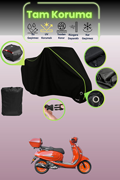 Dokaca Neo قماش دراجة نارية متوافق مع Yuki Bellini 125 باللون الأسود النيون ق...