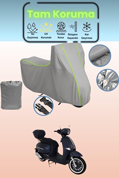 Dokaca Neo غطاء دراجة نارية رمادي نيون قماش مجدّل أورورا كابتشينو 125 متوافق،...