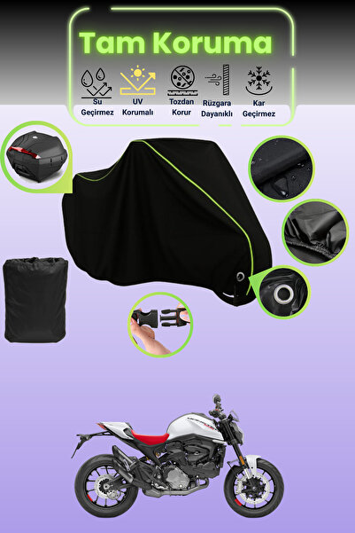 Dokaca Neo حقيبة خلفية وقفل أسود نيون قماش مجدّل متوافقة مع دراجة دوكاتي مونس...