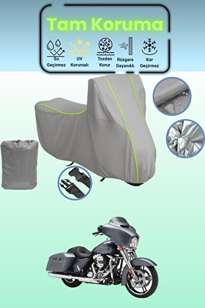 Dokaca Neo غطاء دراجة نارية رمادي نيون قماش مجدّل من هارلي ديفيدسون FLHX متوا...