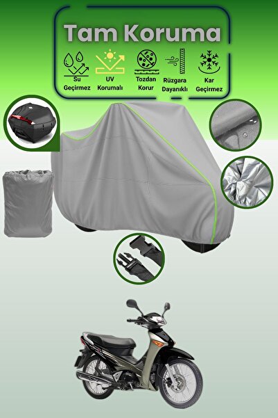 Dokaca Neo غطاء خلفي رمادي نيون قماش مجدّل متوافق مع هوندا إنوفا 125، غطاء مح...