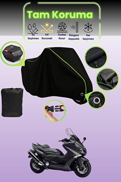 Dokaca Neo حقيبة خلفية وقفل أسود نيون قماش مجدّل متوافقة مع ياماها Tmax 530 م...